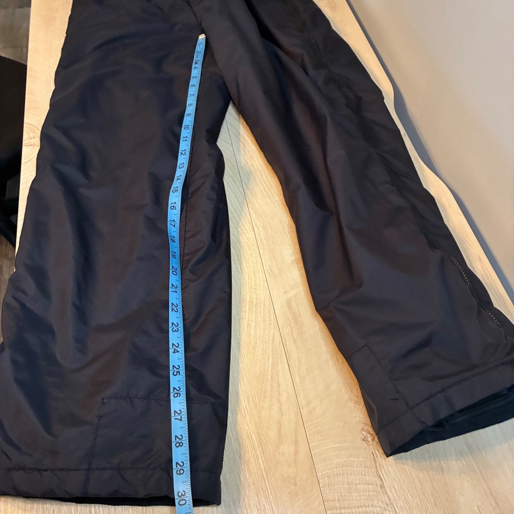 Ski Gear Mens Black Insulated Snow Pants Full Side Zip Medium RN 37607 - Picture 3 of 6